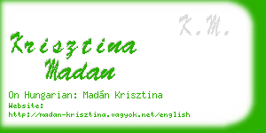 krisztina madan business card